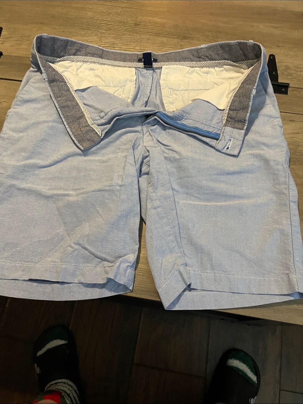 #A286 Izod Light Blue Flat Front Men's Shorts